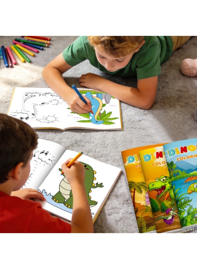 FRUITFUL PARTY 36pcs Dinosaur Mini Coloring Books Craft Kit Set - 24Dinosaur Coloring Book Bulk + 12 Colorful Pencils, Dino Coloring Book for Dinosaur Birthday Decorations Supplies Dinosaur Party Favors Fillers - Image 5